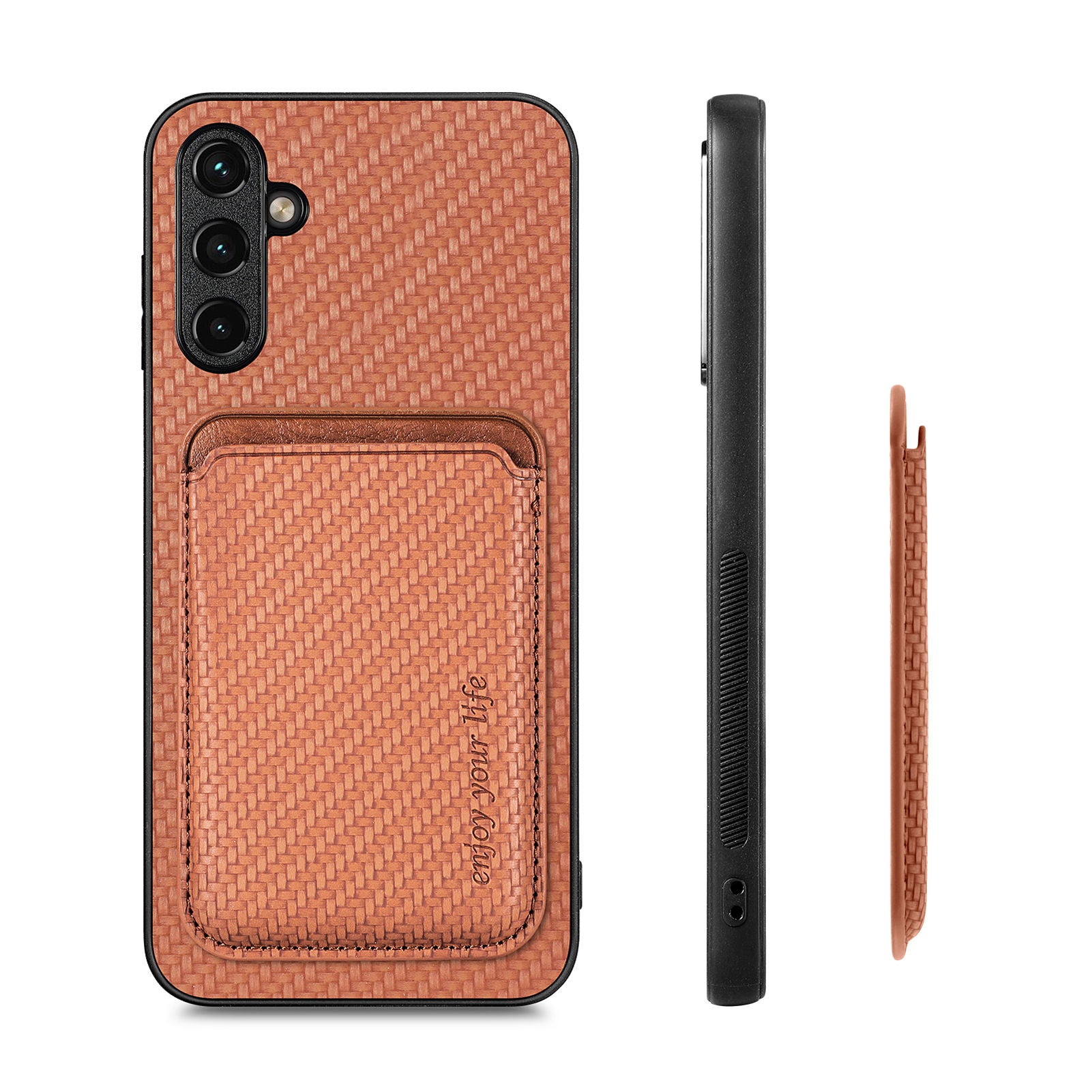 For Samsung Galaxy A34 5G Detachable Card Holder Phone Cover Carbon Fiber PU Leather PC TPU Case For Samsung Galaxy A34 5G Detachable Card Holder Phone Cover Carbon Fiber PU Leather PC TPU Case
